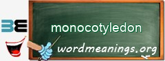 WordMeaning blackboard for monocotyledon